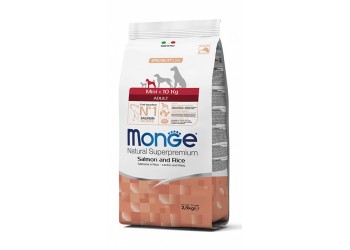 Monge SUPERPREMIUM ALL BREEDS MINI ADULT Salmone e Riso da 2,5 kg cane 